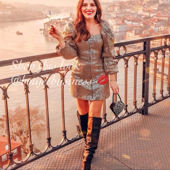 ZARA BNWT Zippered Sequin Dress - Picture 5 of 8